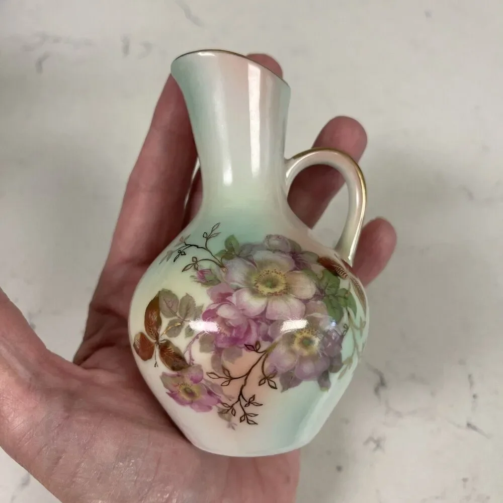 Vintage Schumann Arzberg Bavaria Germany Porcelain Hand Painted Pitcher 4 1/4” - Picture 11 of 16